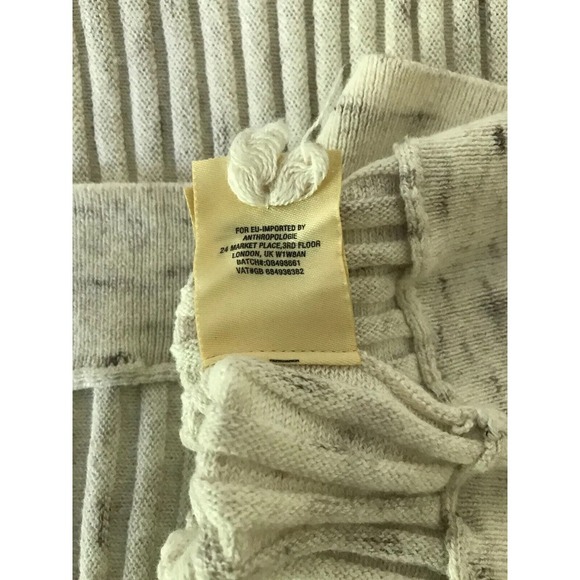 Anthropologie Moth Cream Gray Speckled Ribbed Sweater Dress - Size Small - Picture 6 of 9